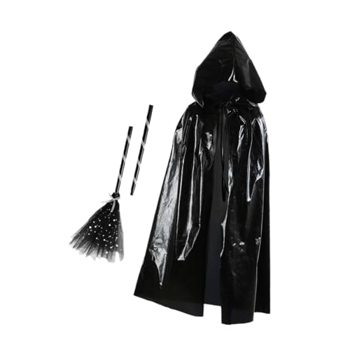 Oshhni Halloween-Kapuzenumhang für mit, Kostüm, Zauberer für die Karnevalsparty-Bühne, Schwarz von Oshhni