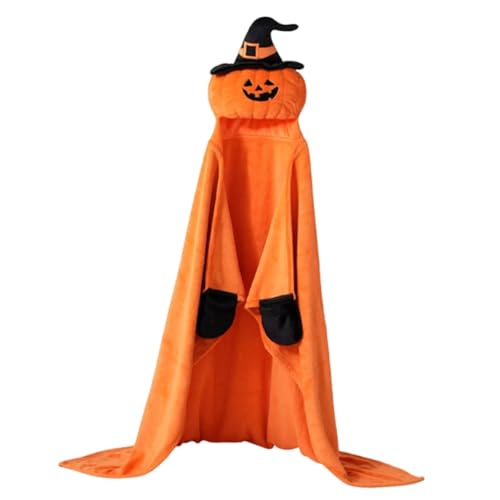 Oshhni Halloween Kürbis Kostüm Weicher Halloween Kürbis Kapuzenoverall für Karneval, Orange von Oshhni