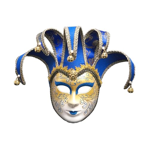 Oshhni Halloween-Mardi-Gras-Maske, Halloween-Cosplay-Kostüm, dekorative Maske für Theater, Urlaub, Bühnenauftritt, Geburtstag, Blau von Oshhni
