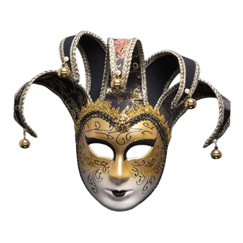 Oshhni Halloween-Mardi-Gras-Maske, Halloween-Cosplay-Kostüm, dekorative Maske für Theater, Urlaub, Bühnenauftritt, Geburtstag, Schwarz von Oshhni