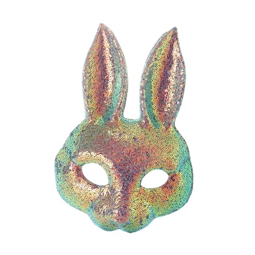 Oshhni Halloween-Ostern-Kaninchen-Maske, Kopfmaske, kreatives Kostüm, Pailletten-Tiermaske, Halloween-Hasenmaske zum Geburtstag von Oshhni