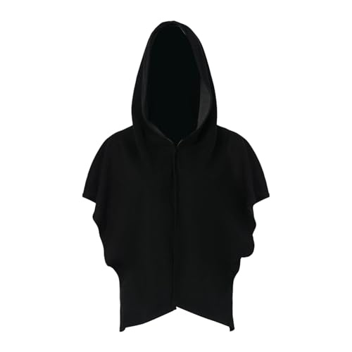 Oshhni Halloween-Umhang, mittelalterlicher Umhang, Cosplay, Todesumhang, Rollenspiel, Bühnenauftritt, grimmige Kutte für Erwachsene, Maskerade, Hexenumhang, Schwarz von Oshhni