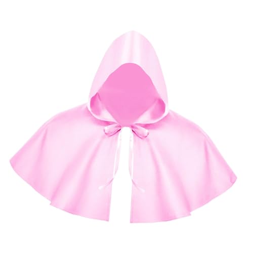 Oshhni Halloween Umhang Cosplay Hut Kurzen Mantel Frauen Männer Party Cape, Rosa von Oshhni