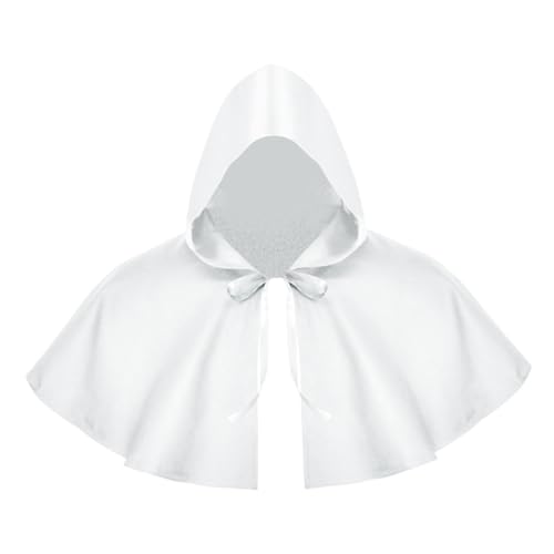 Oshhni Halloween Umhang Cosplay Hut Kurzen Mantel Frauen Männer Party Cape, Weiß von Oshhni