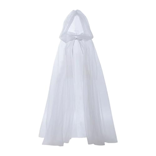 Oshhni Halloween Umhang Mittelalter Tüll Cape für Festival, Vintage, Versammlung Foto Requisite, Weiß 120cm Oshhni Halloween Umhang Mittelalter Tüll Cape für Festival, Vintage, Versammlung Foto Requisite, Weiß 120cm von Oshhni