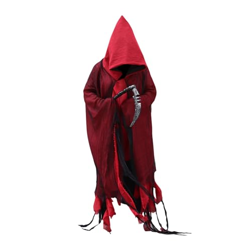 Oshhni Halloween Umhang Mittelalterlicher Zauberer Umhang für Room Unisex Themenparty Erwachsene, Rot Oshhni Halloween Umhang Mittelalterlicher Zauberer Umhang für Room Unisex Themenparty Erwachsene, Rot von Oshhni