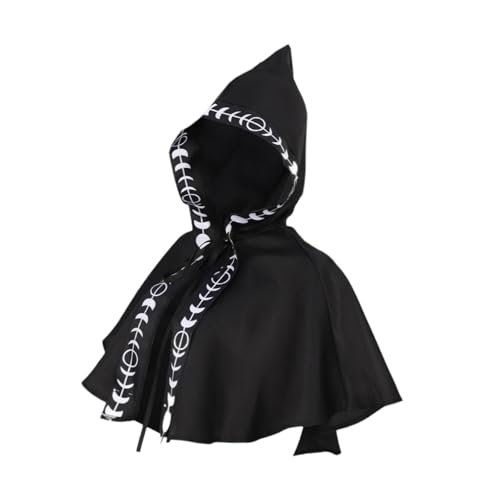 Oshhni Halloween Umhang Outfit Schal Cosplay Zauberer Umhang Gothic Cape, Schwarz von Oshhni