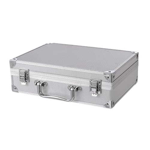 Oshhni Hartschalen-Tragekoffer, Werkzeugkasten, robuste Konstruktion, multifunktionale Koffer-Tragebox, Instrumenten-Dokumenten-Organizer-Box, Silber Oshhni Hartschalen-Tragekoffer, Werkzeugkasten, robuste Konstruktion, multifunktionale Koffer-Tragebox, Instrumenten-Dokumenten-Organizer-Box, Silber von Oshhni