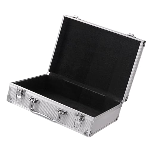 Oshhni Hartschalen-Tragetasche, Tragetasche, multifunktionale Datei-Aufbewahrungsbox, tragbare Aktentasche, Ausrüstung, Aufbewahrungskoffer, Werkzeugkasten, Silber Oshhni Hartschalen-Tragetasche, Tragetasche, multifunktionale Datei-Aufbewahrungsbox, tragbare Aktentasche, Ausrüstung, Aufbewahrungskoffer, Werkzeugkasten, Silber von Oshhni