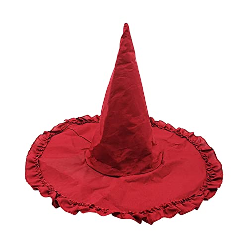 Oshhni Hexenhut, spitzer Hut, Zaubererhut, breite Krempe, Kopfbedeckung, Band, Zauberin, Hut für Halloween, Kostüm, Geburtstag, Frauen, Rot Oshhni Hexenhut, spitzer Hut, Zaubererhut, breite Krempe, Kopfbedeckung, Band, Zauberin, Hut für Halloween, Kostüm, Geburtstag, Frauen, Rot von Oshhni