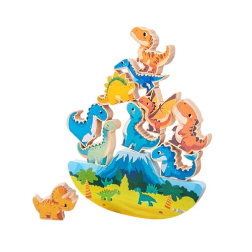 Oshhni Hölzerne Dinosaurier Stapelblöcke Balken Spiel für Jungen Mädchen Kinder Kinder Oshhni Hölzerne Dinosaurier Stapelblöcke Balken Spiel für Jungen Mädchen Kinder Kinder von Oshhni
