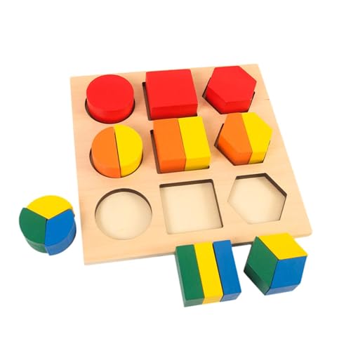 Oshhni Hölzerne geometrische Formbrett, Holzblöcke Feinmotorik Manipulatives Puzzlespielzeug für Kinder im Alter von 3 4 5 6 Jahren, Geometrie Zersetzen Oshhni Hölzerne geometrische Formbrett, Holzblöcke Feinmotorik Manipulatives Puzzlespielzeug für Kinder im Alter von 3 4 5 6 Jahren, Geometrie Zersetzen von Oshhni