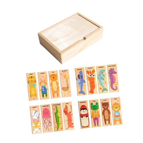 Oshhni Hölzernen passende Rätsel passende Rätsel tragbare leichte Würfel Blockspielzeug Early Learning Toys für Jungen Reisen nach Hause von Oshhni