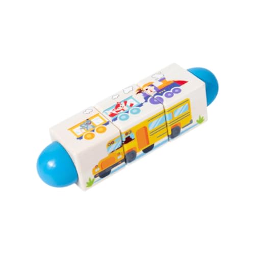 Oshhni Hölzernen rotierendes Puzzle Erziehungserkennungsmuster Süßes Puzzle Bausteine ​​Gehirnteaser für Kinder Vorschule Geschenk, Transport von Oshhni