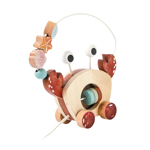Oshhni Hölzernes Walking Pull -Spielzeug leicht zu schieben und zu ziehen, das handgefertigte Feinmotorik -Aktivitätsspielzeug für 1 2 3 4 Jahre alt Kinder Oshhni Hölzernes Walking Pull -Spielzeug leicht zu schieben und zu ziehen, das handgefertigte Feinmotorik -Aktivitätsspielzeug für 1 2 3 4 Jahre alt Kinder von Oshhni
