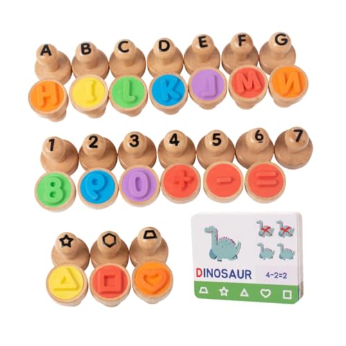 Oshhni Holz Alphabet-Nummernstempel, Bildungsspielzeuggeschenke, Flitzelkarten Kunsthandwerk Stempel Nummern 0-9 für Kleinkinder Jungen Mädchen Mädchen von Oshhni