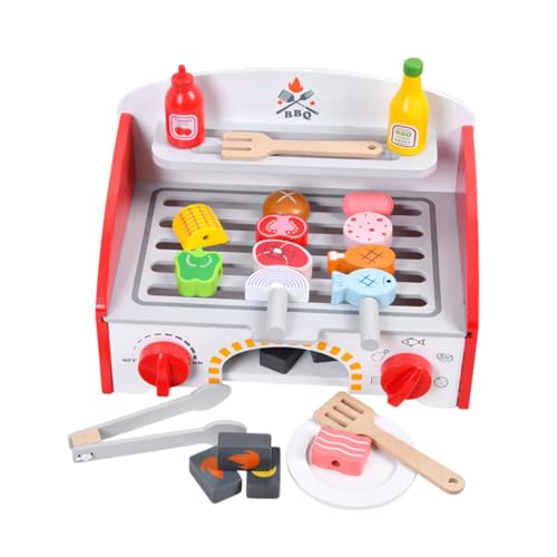 Oshhni Holz-BBQ-Grillspielzeug für Kinder, Kochspielzeug mit Kochgeschirr, Rollenspiel, Holzgrill-Essen für Jungen, Mädchen, Kinder Oshhni Holz-BBQ-Grillspielzeug für Kinder, Kochspielzeug mit Kochgeschirr, Rollenspiel, Holzgrill-Essen für Jungen, Mädchen, Kinder von Oshhni