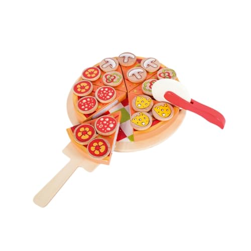 Oshhni Holz-Pizza-Spielzeug, Schneiden von Lebensmitteln, Spielspielzeug, Lernspielzeug, pädagogisches Rollenspiel, Küchenzubehör für Kinder, Kindergeschenke Oshhni Holz-Pizza-Spielzeug, Schneiden von Lebensmitteln, Spielspielzeug, Lernspielzeug, pädagogisches Rollenspiel, Küchenzubehör für Kinder, Kindergeschenke von Oshhni