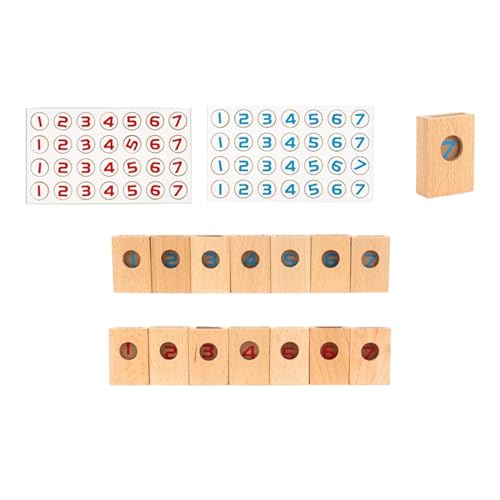 Oshhni Holz Zahlenplättchen Tischspiel Zahlenwürfel Blöcke Frühkindliche Bildung für Zwei Spieler von Oshhni