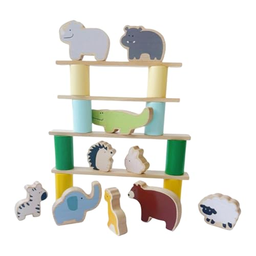 Oshhni Holzbausteine-Set, Stapelblöcke, Spielen, Zählen, Unterrichtsbedarf, Geschenk für Kleinkinder, Aktivitätsspiel von Oshhni