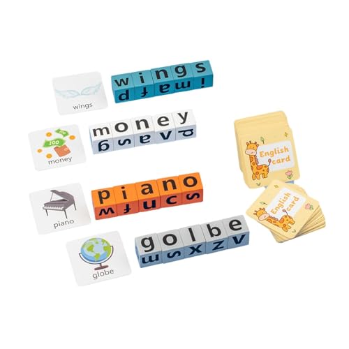 Oshhni Holzklötze, Wort-Rechtschreibspiel, Vorschul-Lernspielzeug, Alphabet-Blöcke für Jungen und Mädchen, Ohne Glocke Oshhni Holzklötze, Wort-Rechtschreibspiel, Vorschul-Lernspielzeug, Alphabet-Blöcke für Jungen und Mädchen, Ohne Glocke von Oshhni