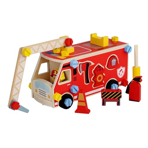 Oshhni Holzmutter und Bolzen Spielzeuggebäude Konstruktion Set Formen passendes Spiel tun Spiel Spielzeugauto -Konstruktion Kit für Vorschule, Feuerwehrauto Oshhni Holzmutter und Bolzen Spielzeuggebäude Konstruktion Set Formen passendes Spiel tun Spiel Spielzeugauto -Konstruktion Kit für Vorschule, Feuerwehrauto von Oshhni