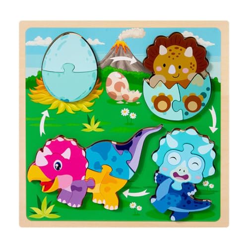 Oshhni Holzpuzzle Lernspielzeug Feinmotorik Vorschullernspielzeug, Dinosaurier Oshhni Holzpuzzle Lernspielzeug Feinmotorik Vorschullernspielzeug, Dinosaurier von Oshhni