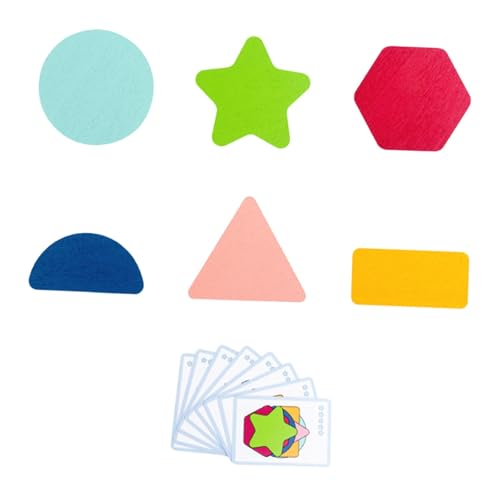 Oshhni Holzpuzzle für Kinder Formmuster Block Geometrische Puzzle Blockspielform für Kinder im Alter von 3 4 5 6 7 Jahre alt von Oshhni
