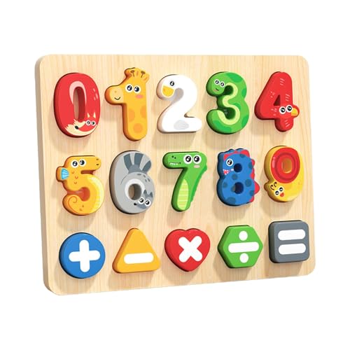Oshhni Holzpuzzle mit Tierzahlen, Lernspielzeug, leichtes Puzzle, pädagogisch wertvoll, für den Kindergarten, 1 bis 5 Jahre alt von Oshhni