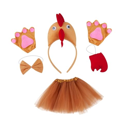 Oshhni Huhn 3D Tierkostüm Niedlicher Tüllrock für Halloween Cosplay Mädchen, Braun von Oshhni