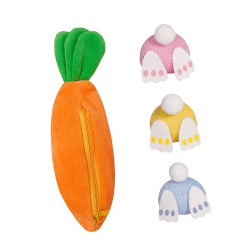 Oshhni Karotten Bunnies Spielzeugset Cartoon Animal Doll Szene Layout Party liefert entzückende Wohnkultur mit Reißverschlussbeutel von Oshhni