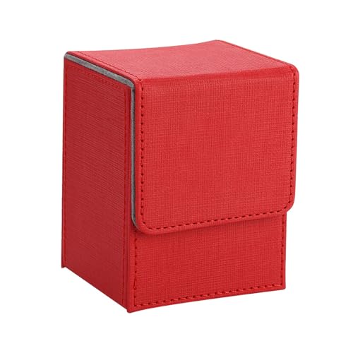 Oshhni Kartenbehälter mit Deckel für Spielkarten, Rot von Oshhni