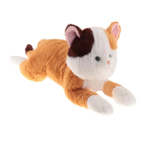 Oshhni Katze Plüsch Spielzeug Plüsch Puppe Stofftier Geburtstag Geschenk Ornament für Stuhl, Gelb Braun Oshhni Katze Plüsch Spielzeug Plüsch Puppe Stofftier Geburtstag Geschenk Ornament für Stuhl, Gelb Braun von Oshhni