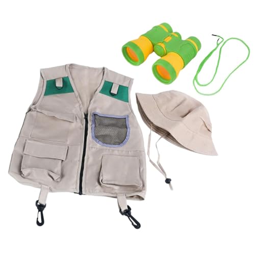 Oshhni Kids Explorer Kit Camping Abenteuer Spielzeugausgliederung Weste Campingausrüstung für Kinder, Maschenbeutelweste von Oshhni
