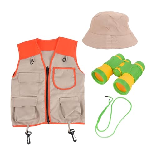 Oshhni Kids Explorer Kit Camping Abenteuer Spielzeugausgliederung Weste Campingausrüstung für Kinder, Orangenweste von Oshhni