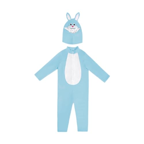 Oshhni Kinder Kaninchen Kostüm Cosplay Halloween für Tanzen Abschlussball Bühnenauftritt Party, Blau, L von Oshhni