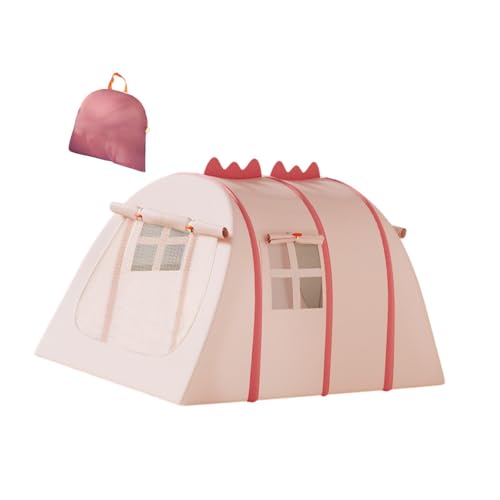 Oshhni Kinder Spielen Zelt Indoor Outdoor Playhouse Geschenkparty atmungsaktiv mit Fenster mit Tragetasche für Kindertagesstätten Kinder, Pink Mesh 52x40x32in von Oshhni