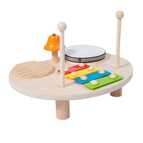 Oshhni Kinder Trommel Set Baby Musikspielzeug Holz Xylophon Lernen Sinnesspielzeug Montessori für Kinder im Alter von 2 3 4 5 6 Mädchen Geburtstagsgeschenke von Oshhni