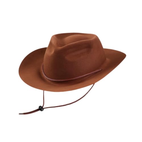 Oshhni Kinder Western Cowboy Hut Kostüm Prop Cowgirl Hut für Bühnenperformanceparty, Dunkelbraun von Oshhni