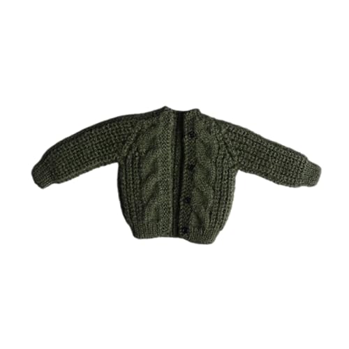 Oshhni Kleidung für Figuren im Maßstab 1/12, Puppenzubehör, Strickjacke, handgefertigt, Pullover, Miniaturkleidung für 6'' Actionfiguren, GrÜn von Oshhni