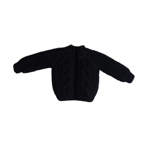 Oshhni Kleidung für Figuren im Maßstab 1/12, Puppenzubehör, Strickjacke, handgefertigt, Pullover, Miniaturkleidung für 6'' Actionfiguren, Schwarz von Oshhni
