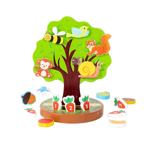 Oshhni Kognitives Paste-Baumspielzeug, sensorisches Spielzeug, Tier-Lernspiel, Formsortierpuzzle für den Kindergarten von Oshhni