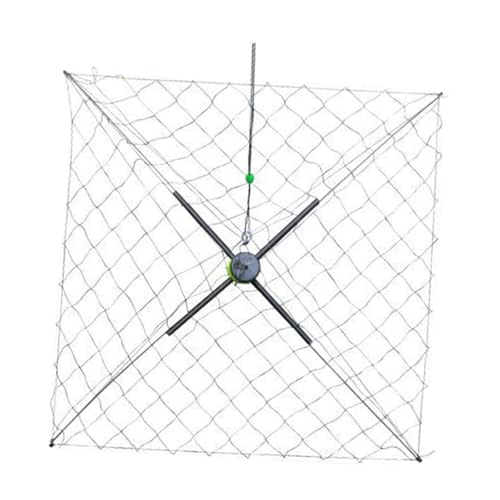 Oshhni Krabbennetz, Angelkäfig, Korb, Krabbenfischerei Werkzeug, Große Maschen, Ausgeklappt 50cm von Oshhni