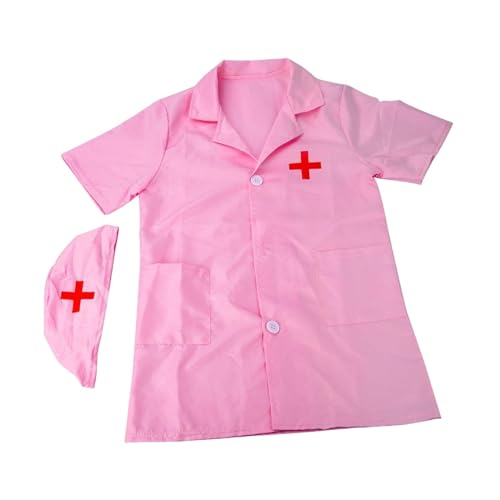 Oshhni Krankenschwestermantel für Kinder, Kostüm, Partyzubehör, Foto-Requisite, Party-Kostüm, Mantel, Laborkittel für Kinder im Alter von 4–6 von Oshhni