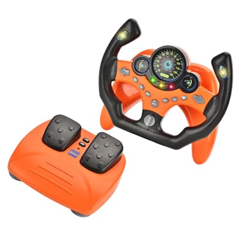 Oshhni Lenkrad-Spielzeugset für Kinder, Fahrspielset mit Pedal, Rollenspiel, Fahrspielzeug für Interaktion, Orange Oshhni Lenkrad-Spielzeugset für Kinder, Fahrspielset mit Pedal, Rollenspiel, Fahrspielzeug für Interaktion, Orange von Oshhni