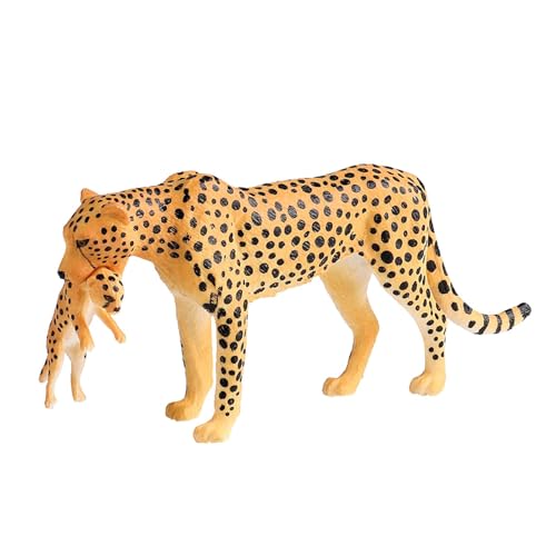 Oshhni Leopard Figur Simulation Wildlife Tier Statue Vorschule Spielset Modell für Desktop Decor Lernspielzeug von Oshhni