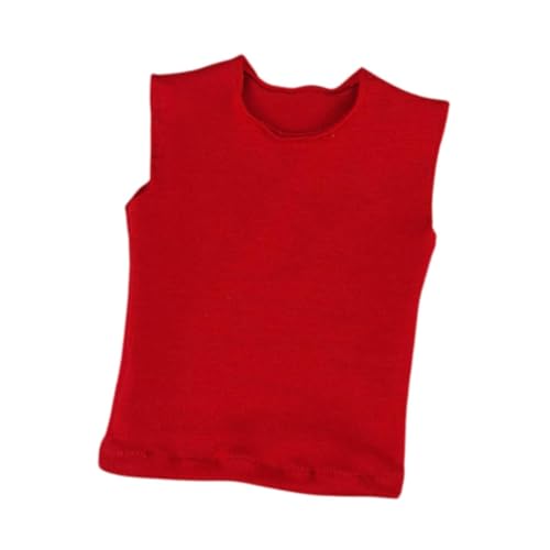 Oshhni Männerfiguren im Maßstab 1:6, T-Shirt, ärmellose Weste, handgefertigtes Kostüm, Miniaturpuppenkleidung für 12-Zoll-Figuren, Körperzubehör, Rot Oshhni Männerfiguren im Maßstab 1:6, T-Shirt, ärmellose Weste, handgefertigtes Kostüm, Miniaturpuppenkleidung für 12-Zoll-Figuren, Körperzubehör, Rot von Oshhni