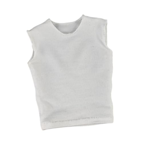Oshhni Männerfiguren im Maßstab 1:6, T-Shirt, ärmellose Weste, handgefertigtes Kostüm, Miniaturpuppenkleidung für 12-Zoll-Figuren, Körperzubehör, Weiß Oshhni Männerfiguren im Maßstab 1:6, T-Shirt, ärmellose Weste, handgefertigtes Kostüm, Miniaturpuppenkleidung für 12-Zoll-Figuren, Körperzubehör, Weiß von Oshhni