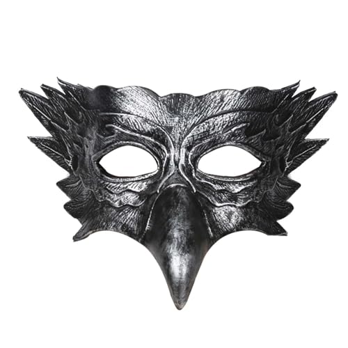 Oshhni -Maske, Maskerade-Maske, angenehm zu tragen, Abschlussball-Maske, Kostüm, Cosplay für Performance, Festival, Anzieh, Abschlussball, Erwachsene, Silber von Oshhni