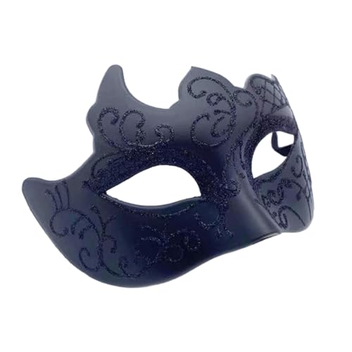 Oshhni Maskerade-Maske, halbe Gesichtsmaske, Cosplay, Neuheit, Gesichtsbedeckung, Erwachsene, Requisiten, Karneval-Maske für Nachtclub, Halloween, Festival, Schwarz von Oshhni